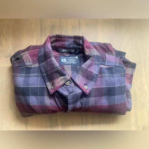 Carhartt Men's Rugged Flex Fitted Midweight Flannel Long-Sleeve - Men’s Small - Picture 2 of 10